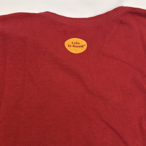 Women’s Life is Good Heart Snow Flake Red Long Sleeve Shirt - Picture 7 of 7